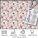 Autumn Botanical Floral Pattern in Burgundy and Neutral Tones Seamless Pattern Digital Print Fabric by the Metre UK Sewing Quilting Textile