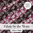 Deep Mauve Floral Garden with Ivory Blossoms Seamless Pattern Digital Print Fabric by the Metre UK Sewing Quilting Textile