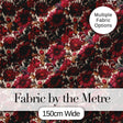 Bold Red Dahlia Floral Pattern with Neutral Leaves Seamless Pattern Digital Print Fabric by the Metre UK Sewing Quilting Textile
