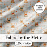 Soft Teddy Bears with Floral Accents Seamless Pattern Digital Print Fabric by the Metre UK Sewing Quilting Textile