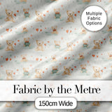 Cute Teddy Bears with Hearts and Soft Pastel Background Seamless Pattern Digital Print Fabric by the Metre UK Sewing Quilting Textile