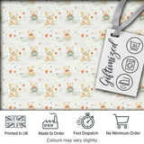 Cute Teddy Bears with Hearts and Soft Pastel Background Seamless Pattern Digital Print Fabric by the Metre UK Sewing Quilting Textile