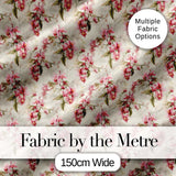 Soft Pink Orchid Floral Vintage Seamless Pattern Digital Print Fabric by the Metre UK Sewing Quilting Textile