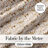 Elegant White Orchid Floral Vintage Seamless Pattern Digital Print Fabric by the Metre UK Sewing Quilting Textile