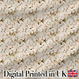 Elegant White Orchid Floral Vintage Seamless Pattern Digital Print Fabric by the Metre UK Sewing Quilting Textile