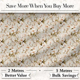 Elegant White Orchid Floral Vintage Seamless Pattern Digital Print Fabric by the Metre UK Sewing Quilting Textile