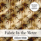 Tropical Palm Tree Vintage Beige Seamless Pattern Digital Print Fabric by the Metre UK Sewing Quilting Textile
