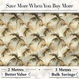 Vintage Beige Palm Leaves Tropical Seamless Pattern Digital Print Fabric by the Metre UK Sewing Quilting Textile