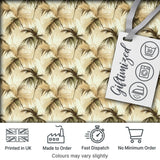 Vintage Beige Palm Leaves Tropical Seamless Pattern Digital Print Fabric by the Metre UK Sewing Quilting Textile