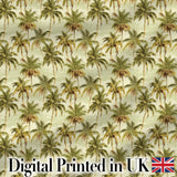 Muted Green Palm Tree Tropical Vintage Seamless Pattern Digital Print Fabric by the Metre UK Sewing Quilting Textile