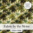 Tropical Coconut Palm Tree Vintage Seamless Pattern Digital Print Fabric by the Metre UK Sewing Quilting Textile