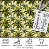 Tropical Coconut Palm Tree Vintage Seamless Pattern Digital Print Fabric by the Metre UK Sewing Quilting Textile