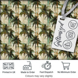 Grunge Coastal Palm Tree Artistic Seamless Pattern Digital Print Fabric by the Metre UK Sewing Quilting Textile