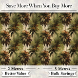Vintage Warm Tone Palm Jungle Seamless Pattern Digital Print Fabric by the Metre UK Sewing Quilting Textile