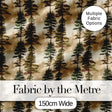 Tall Evergreen Pine Trees Woodland Scenic Seamless Pattern Digital Print Fabric by the Metre UK Sewing Quilting Textile