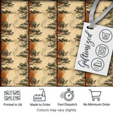 Artistic Pine Tree with Warm Earth Tones Seamless Pattern Digital Print Fabric by the Metre UK Sewing Quilting Textile