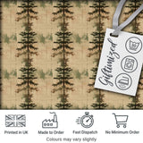 Minimalist Tall Pine Tree Rustic Seamless Pattern Digital Print Fabric by the Metre UK Sewing Quilting Textile