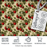 Vintage Strawberry Vine Rustic Wood Background Seamless Pattern Digital Print Fabric by the Metre UK Sewing Quilting Textile