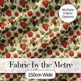 Classic Strawberry Botanical Cream Garden Seamless Pattern Digital Print Fabric by the Metre UK Sewing Quilting Textile