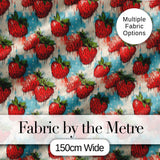 Grunge Strawberry Drip Urban Art Seamless Pattern Digital Print Fabric by the Metre UK Sewing Quilting Textile