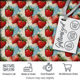 Grunge Strawberry Drip Urban Art Seamless Pattern Digital Print Fabric by the Metre UK Sewing Quilting Textile