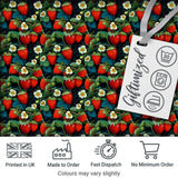 Dark Strawberry Botanical Rich Floral Seamless Pattern Digital Print Fabric by the Metre UK Sewing Quilting Textile