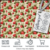 Vintage Strawberry Floral Cream Garden Seamless Pattern Digital Print Fabric by the Metre UK Sewing Quilting Textile