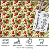 Vintage Strawberry Blossom Cream Garden Seamless Pattern Digital Print Fabric by the Metre UK Sewing Quilting Textile