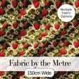 Classic Strawberry Garden Floral Cream Seamless Pattern Digital Print Fabric by the Metre UK Sewing Quilting Textile