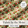 Delicate Strawberry Vine Soft Floral Seamless Pattern Digital Print Fabric by the Metre UK Sewing Quilting Textile