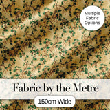 Elegant Grape Vine Branch Beige Background Seamless Pattern Digital Print Fabric by the Metre UK Sewing Quilting Textile