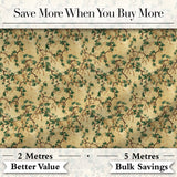 Elegant Grape Vine Branch Beige Background Seamless Pattern Digital Print Fabric by the Metre UK Sewing Quilting Textile