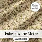 Elegant Twisting Vine Leaves Minimal Seamless Pattern Digital Print Fabric by the Metre UK Sewing Quilting Textile