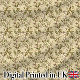 Elegant Twisting Vine Leaves Minimal Seamless Pattern Digital Print Fabric by the Metre UK Sewing Quilting Textile