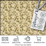 Elegant Twisting Vine Leaves Minimal Seamless Pattern Digital Print Fabric by the Metre UK Sewing Quilting Textile
