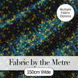 Dark Teal Floral Vine with Yellow Leaves Seamless Pattern Digital Print Fabric by the Metre UK Sewing Quilting Textile