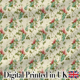 Pastel Floral Berry Vine Elegant Seamless Pattern Digital Print Fabric by the Metre UK Sewing Quilting Textile