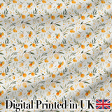 Soft Watercolor Orange Fruit Leaves Seamless Pattern Digital Print Fabric by the Metre UK Sewing Quilting Textile
