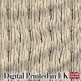 Bare Forest Tree Silhouettes Minimal Seamless Pattern Digital Print Fabric by the Metre UK Sewing Quilting Textile