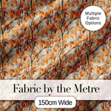 Warm Autumn Branches with Brown Leaves Seamless Pattern Digital Print Fabric by the Metre UK Sewing Quilting Textile