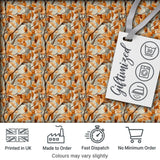 Warm Autumn Branches with Brown Leaves Seamless Pattern Digital Print Fabric by the Metre UK Sewing Quilting Textile