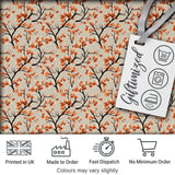 Floral Autumn Branches with Orange Blossoms Seamless Pattern Digital Print Fabric by the Metre UK Sewing Quilting Textile