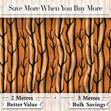Bold Orange Tree Trunks Minimal Forest Seamless Pattern Digital Print Fabric by the Metre UK Sewing Quilting Textile