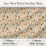 Autumn Leaves Minimal Scandi Style Seamless Pattern Digital Print Fabric by the Metre UK Sewing Quilting Textile