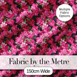 Dark Background Pink Blossoms Lush Floral Seamless Pattern Digital Print Fabric by the Metre UK Sewing Quilting Textile