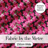 Dark Background Pink Blossoms Lush Floral Seamless Pattern Digital Print Fabric by the Metre UK Sewing Quilting Textile