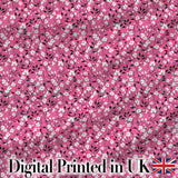Pink Cherry Blossom Branches with White Flowers Seamless Pattern Digital Print Fabric by the Metre UK Sewing Quilting Textile