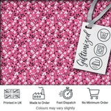 Pink Cherry Blossom Branches with White Flowers Seamless Pattern Digital Print Fabric by the Metre UK Sewing Quilting Textile