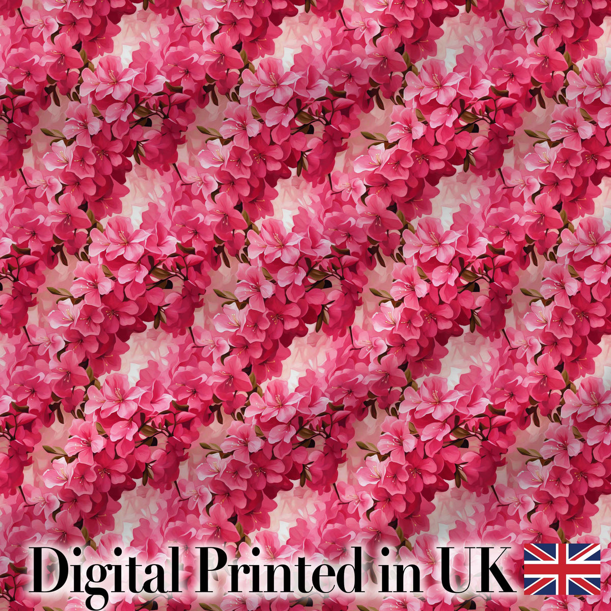 Romantic Pink Blossoms on Warm Pastel Background Seamless Pattern Digital Print Fabric by the Metre UK Sewing Quilting Textile