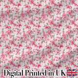 Soft Pink Magnolia Blossom Branches on Pastel Background Seamless Pattern Digital Print Fabric by the Metre UK Sewing Quilting Textile
